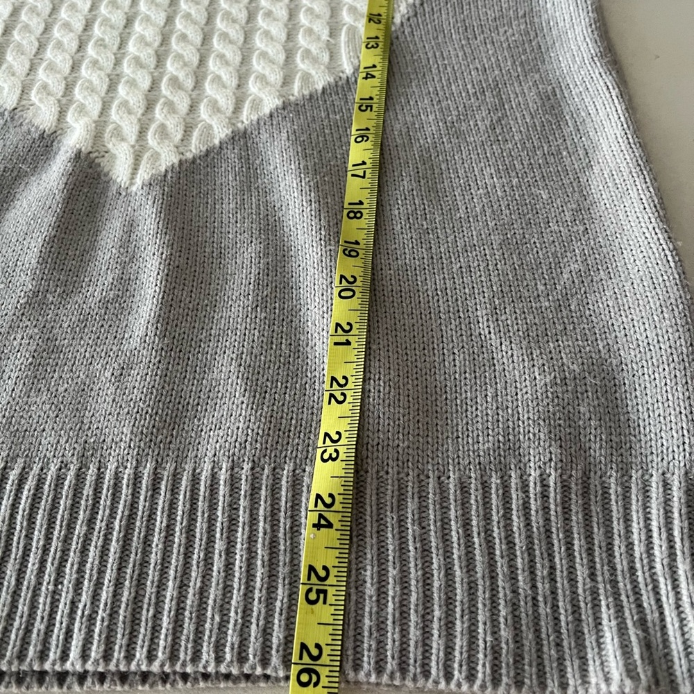 Gray Heart Sweater Large Cozy Knit Crewneck Soft Girl Cottagecore Pullover - Picture 6 of 7